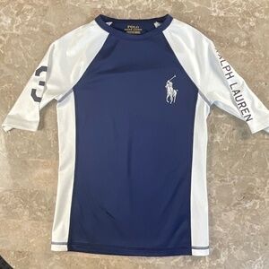 Polo Ralph Lauren Navy and White Rashguard Size 10-12